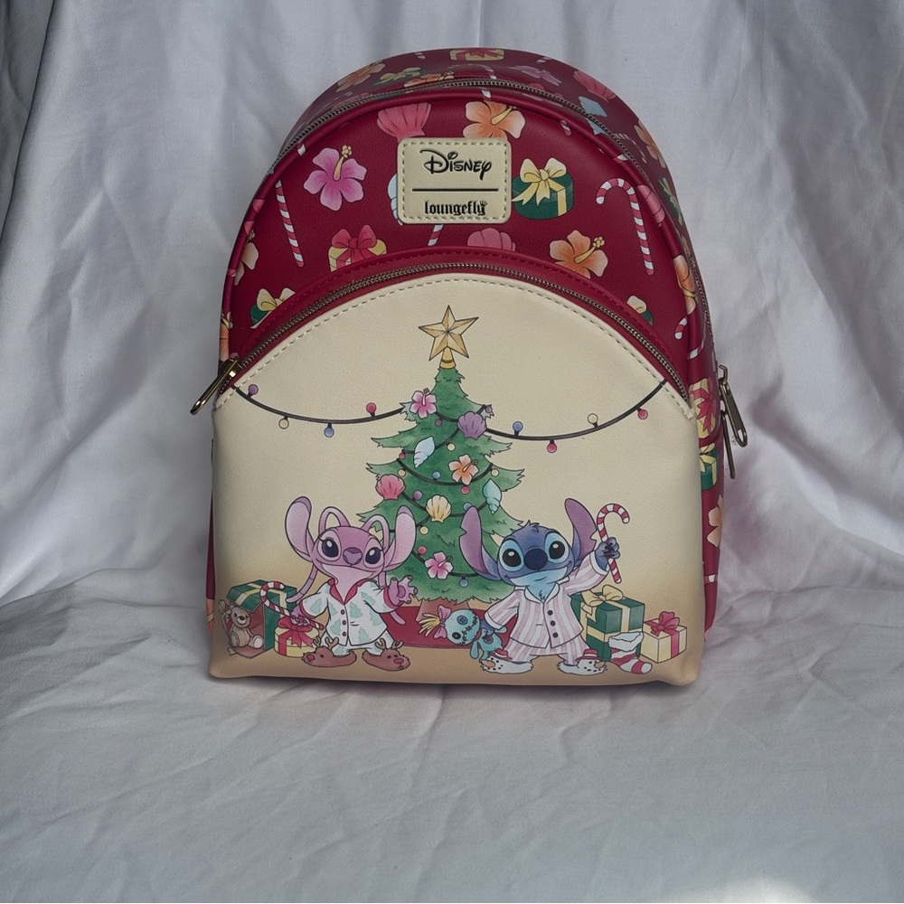 Disney Loungefly Stitch & Angel Holiday Tree Mini Backpack